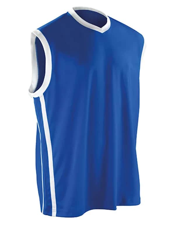 Men´s Basketball Quick Dry Top - Royal/White