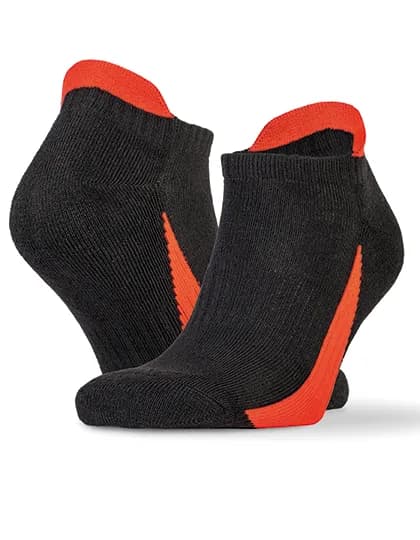 Sneaker Sports Socks (3 Pair Pack) - Black/Red