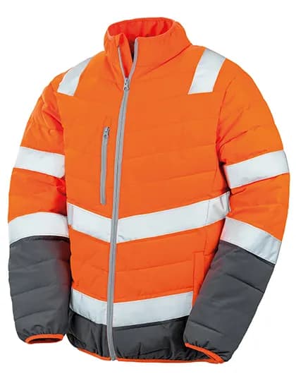 Men´s Soft Padded Safety Jacket - Fluorescent Orange/Grey