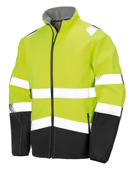 Printable Safety Softshell Jacket - Fluorescent Yellow/Black