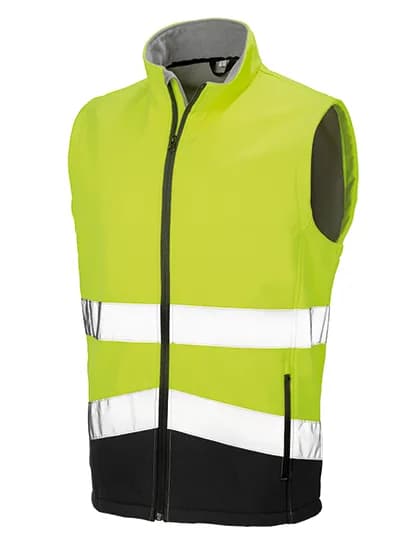 Printable Safety Softshell Gilet - Fluorescent Yellow/Black