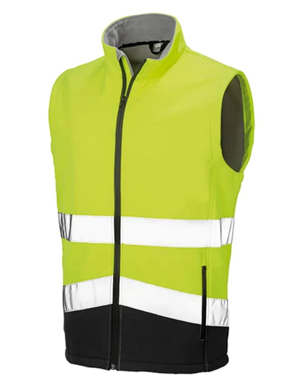 Printable Safety Softshell Gilet - Fluorescent Yellow/Black