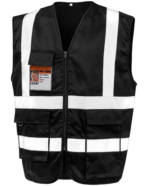 Heavy Duty Polycotton Security Vest - Black