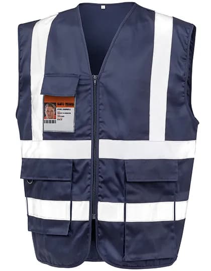Heavy Duty Polycotton Security Vest - Navy