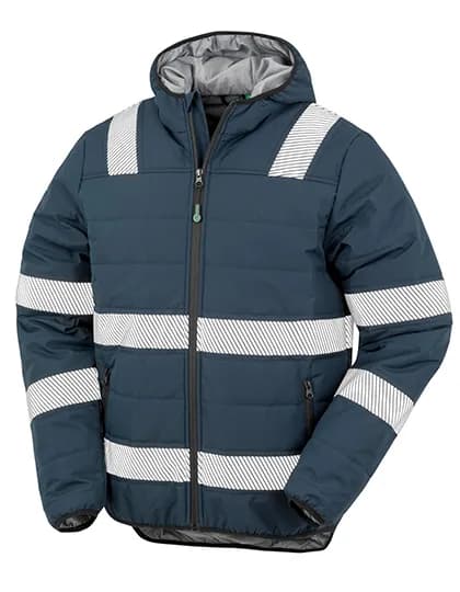 Recycled Ripstop Padded Safety Jacket - Navy