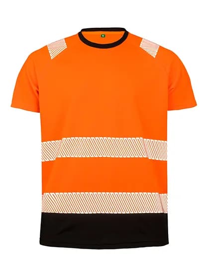 Recycled Safety T-Shirt - Fluorescent Orange/Black