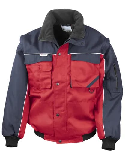 Zip Sleeve Heavy Duty Jacket - Red/Navy