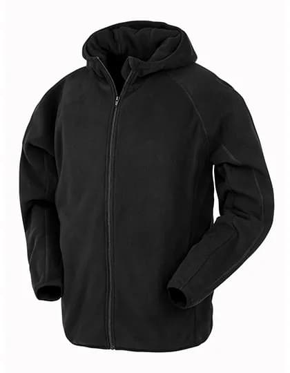 Recycled Hooded Microfleece Jacket - Black
