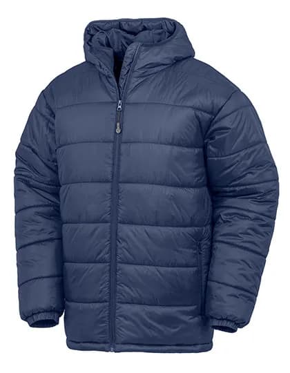 Recycled Hooded Padded Parka - Navy