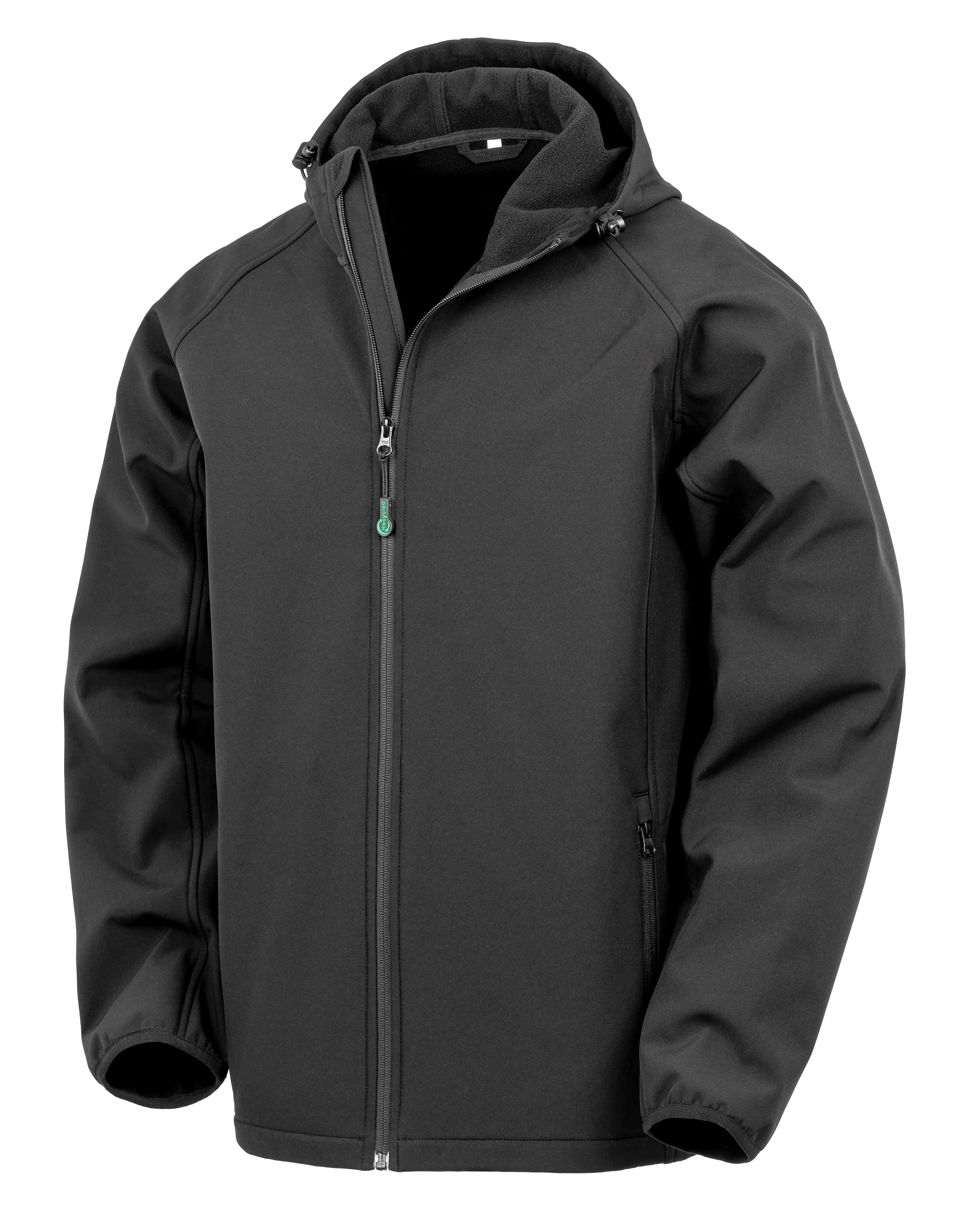 Men´s Recycled 3-Layer Printable Hooded Softshell Jacket - Black