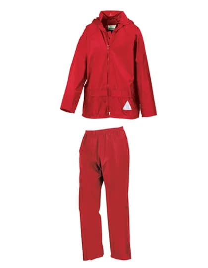 Junior Waterproof Jacket & Trouser Set - Red