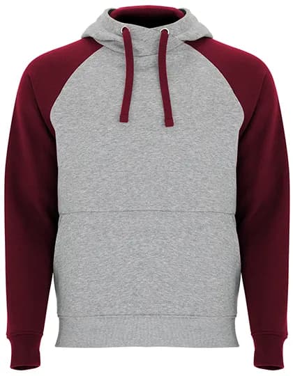 Badet Hooded Sweatshirt - Heather Grey 58/Garnet Red 57