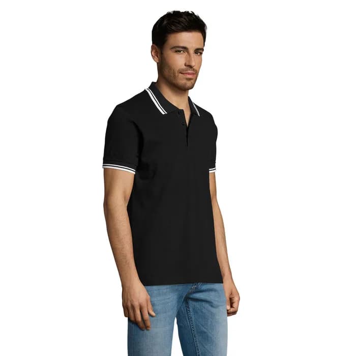 PASADENA HERREN POLO 200 - PASADENA MEN - Schwarz / Weiß