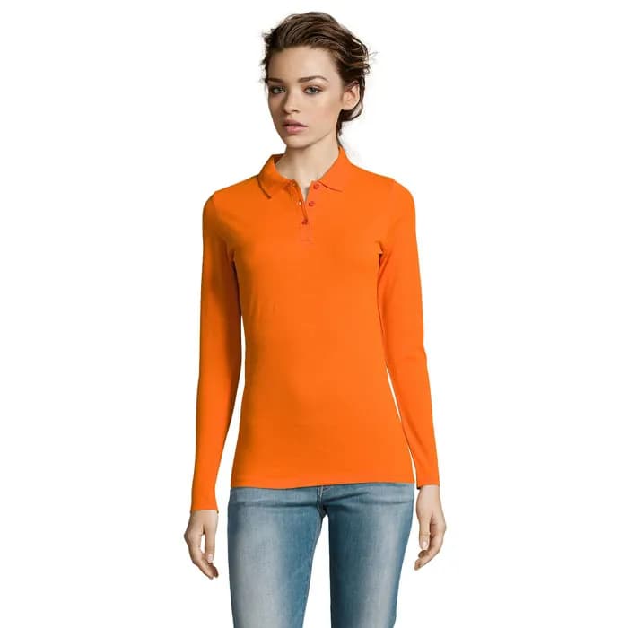 PERFECT LSL WOMEN POLO 180 - PERFECT LSL WOMEN - Orange