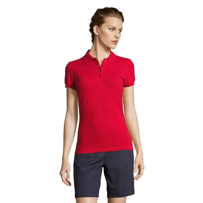 PEOPLE DAMEN POLO 210g - PEOPLE - Red