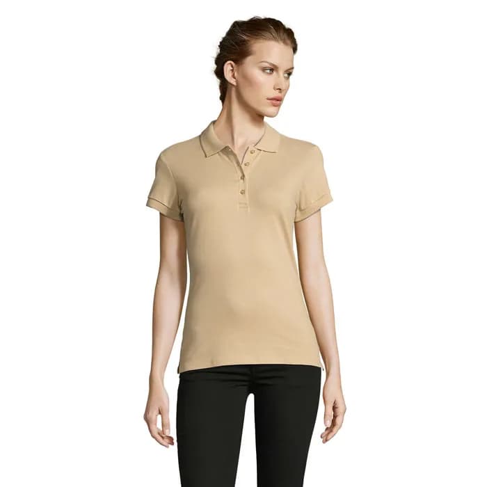 PEOPLE DAMEN POLO 210g - PEOPLE - Sand
