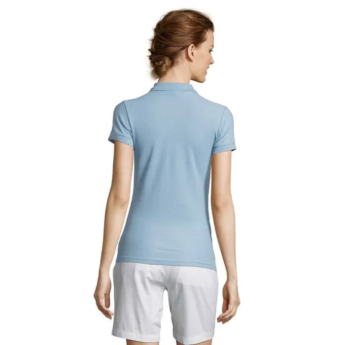 PEOPLE DAMEN POLO 210g - PEOPLE - Sky Blue Pique