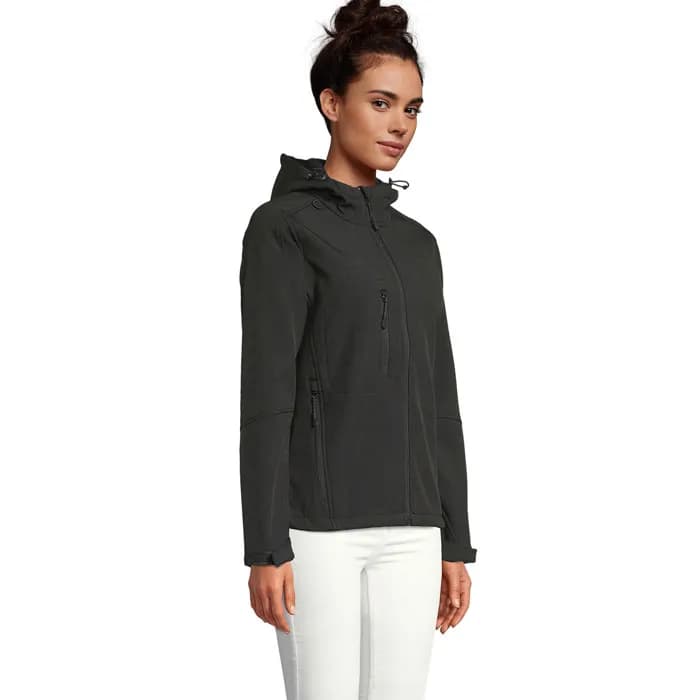 REPLAY DAMEN HOOD SOFTSHELL - REPLAY WOMEN - Schwarz