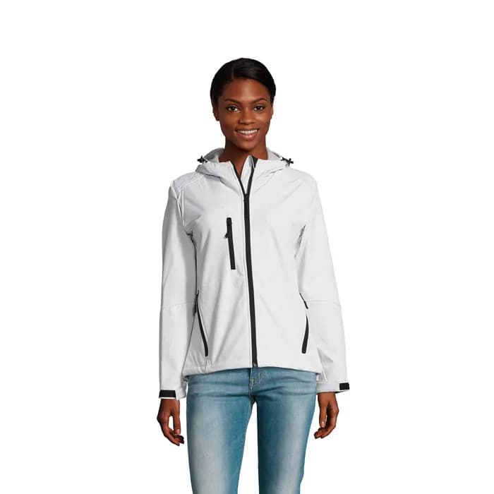 REPLAY DAMEN HOOD SOFTSHELL - REPLAY WOMEN - White