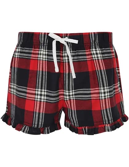 Women´s Tartan Frill Lounge Shorts - Red-Navy Check