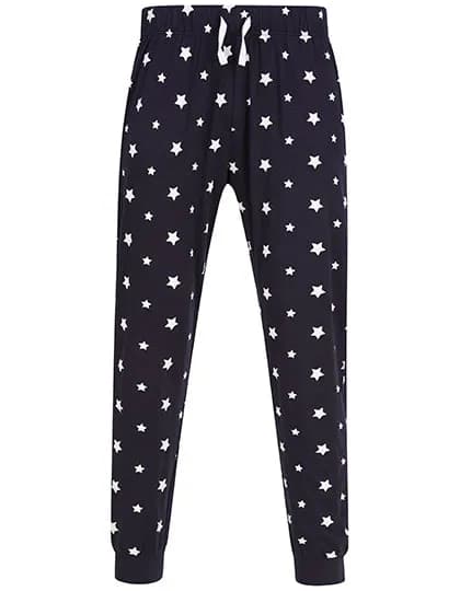 Unisex Cuffed Lounge Pants - Navy/White Stars