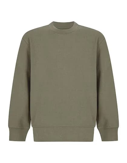 Kids Sustainable Fashion Curved Hem Sweat - Khaki