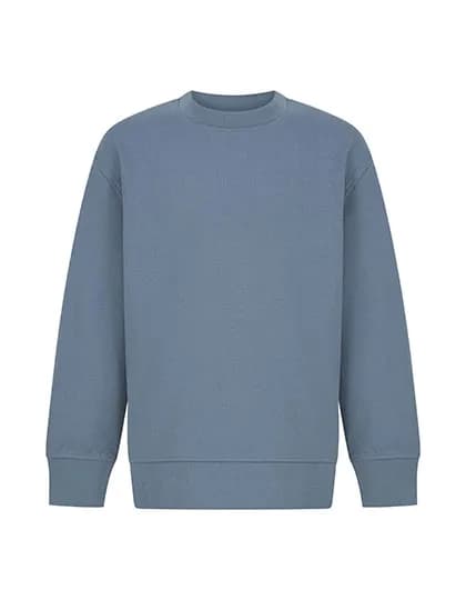 Kids Sustainable Fashion Curved Hem Sweat - Stone Blue