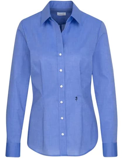 Women´s Blouse Slim Fit Long Sleeve - Mid Blue