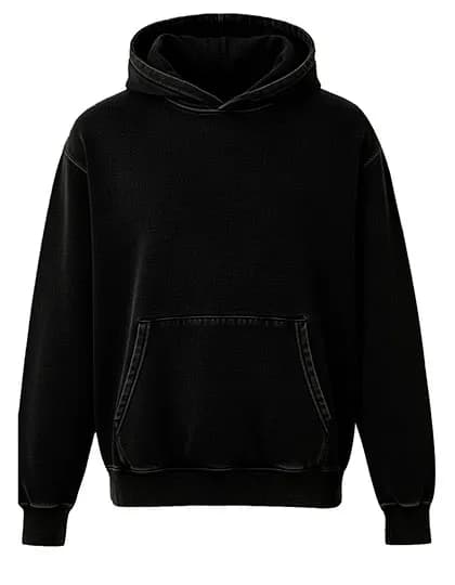 Unisex Vintage Organic Cotton Hooded Sweatshirt - Vintage Black