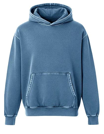 Unisex Vintage Organic Cotton Hooded Sweatshirt - Vintage Denim