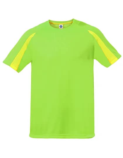 Unisex Contrast Sports T-Shirt - Fluorescent Green/Fluorescent Yellow