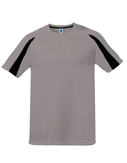 Unisex Contrast Sports T-Shirt - Sports Grey (Melange)/Black