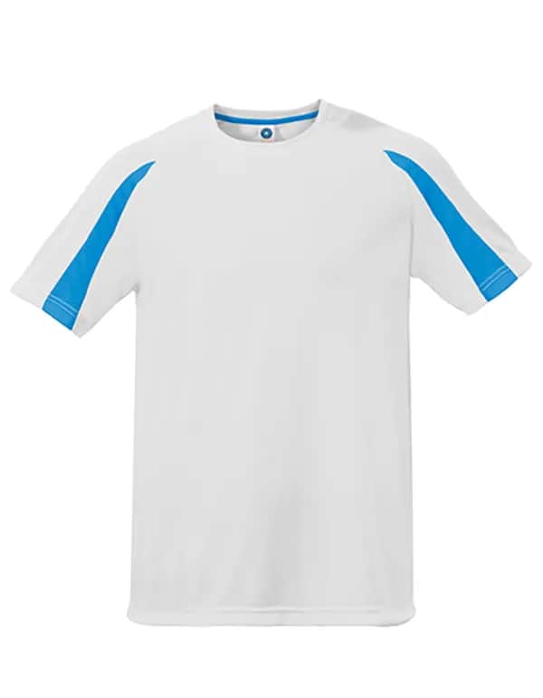 Unisex Contrast Sports T-Shirt - White/Atoll