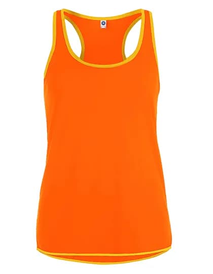 Ladies´ Contrast Sports Vest - Fluorescent Orange/Gold