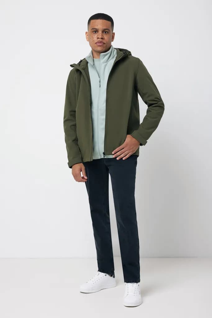 IQONIQ Makalu Herren Softshelljacke aus recyceltem Polyester - khaki