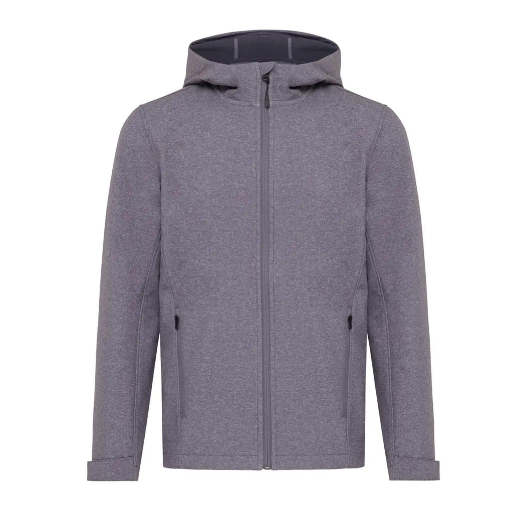 IQONIQ Makalu Herren Softshelljacke aus recyceltem Polyester - vulcano heather grey