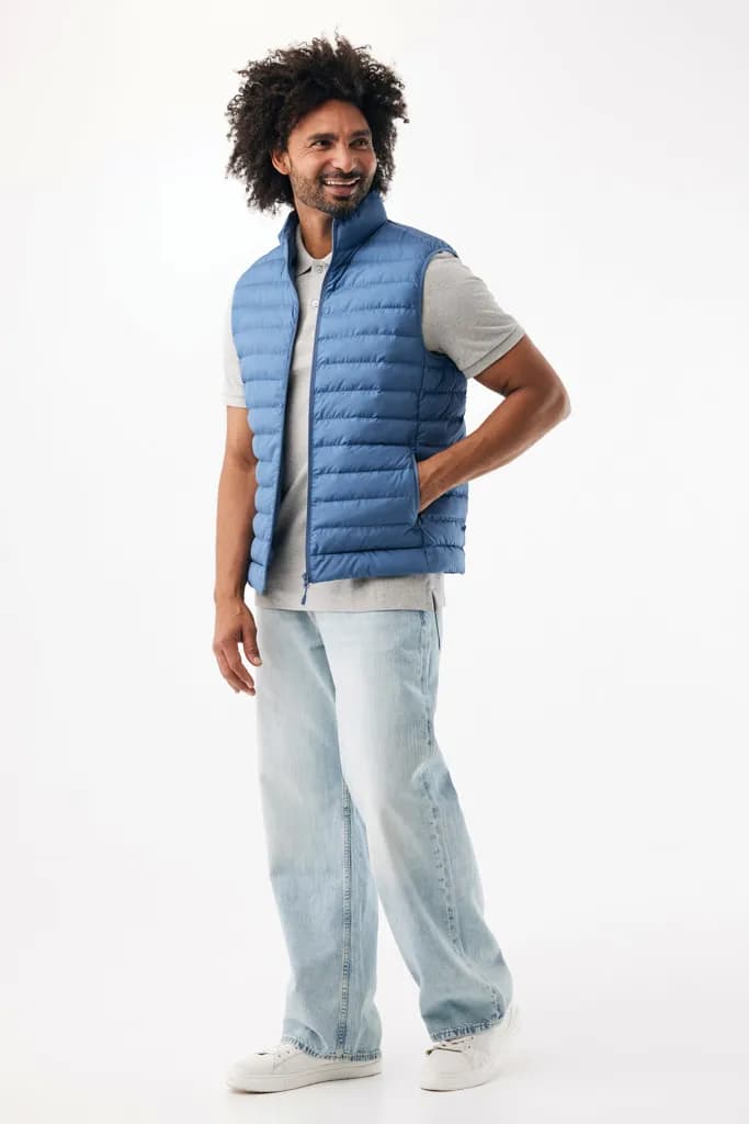 IQONIQ Meru Herren Bodywarmer aus recyceltem Polyester - moon blue