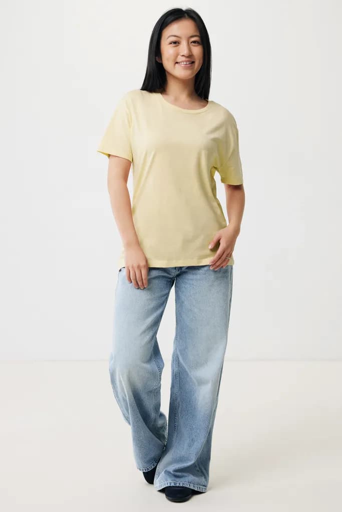 IQONIQ Yala Damen T-Shirt aus recycelter Baumwolle - cream yellow