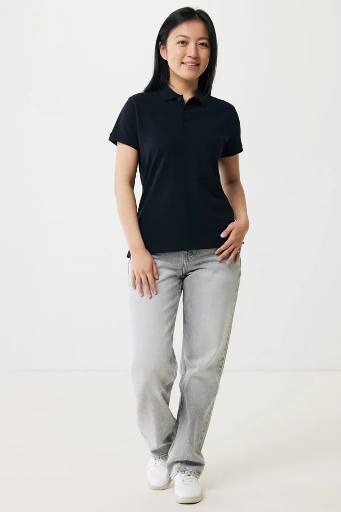 IQONIQ Yosemite Damen Piqué-Poloshirt aus rec. Baumwolle - schwarz