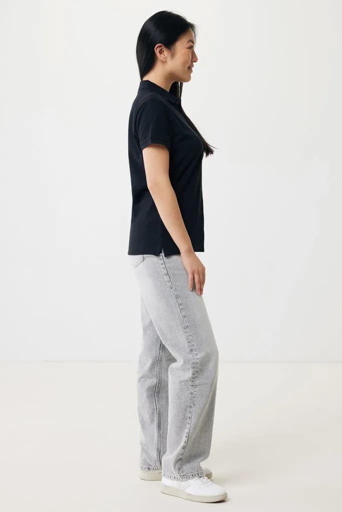 IQONIQ Yosemite Damen Piqué-Poloshirt aus rec. Baumwolle - schwarz