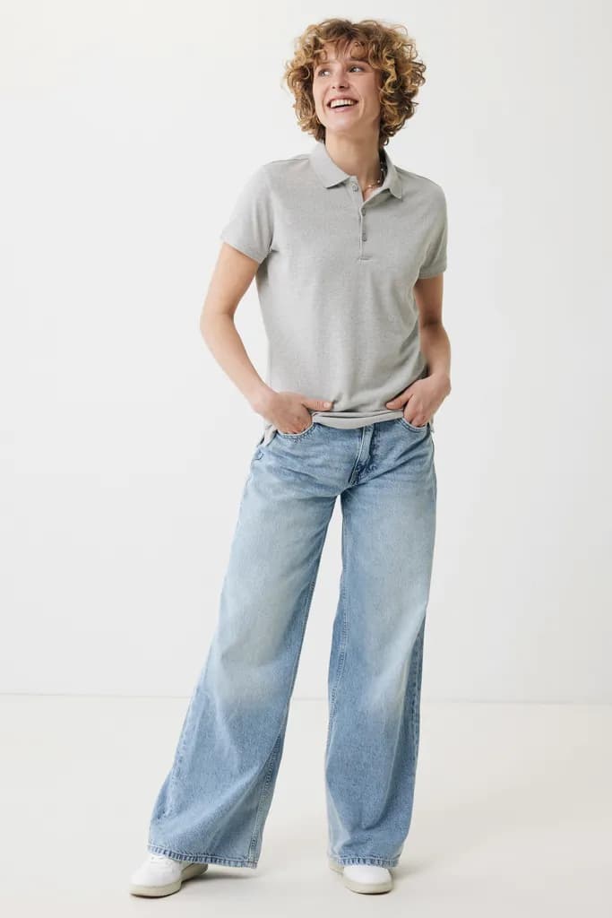 IQONIQ Yosemite Damen Piqué-Poloshirt aus rec. Baumwolle - heather grey