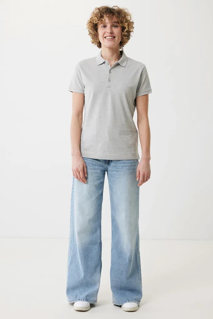 IQONIQ Yosemite Damen Piqué-Poloshirt aus rec. Baumwolle - heather grey