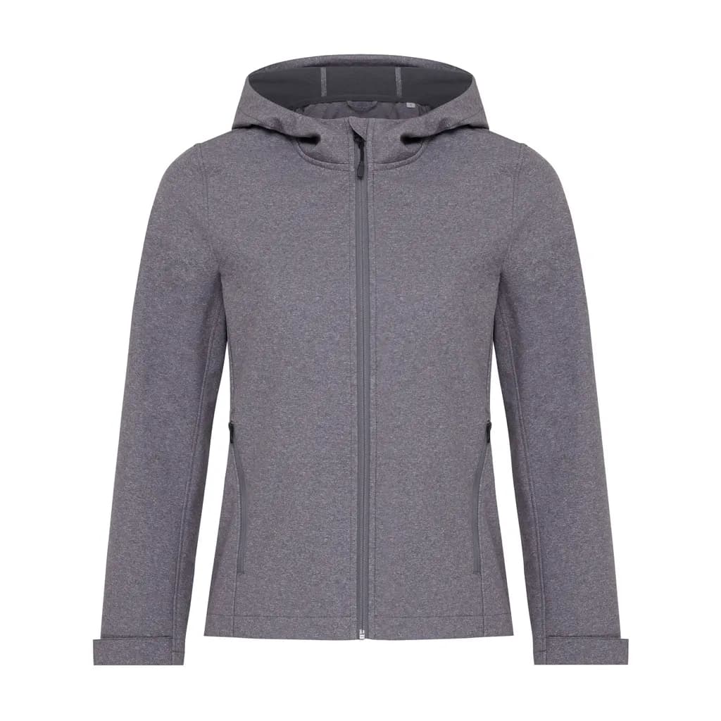 IQONIQ Makalu Damen Softshelljacke aus recyceltem Polyester - vulcano heather grey