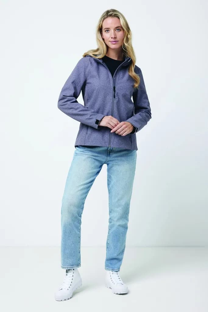 IQONIQ Makalu Damen Softshelljacke aus recyceltem Polyester - vulcano heather grey