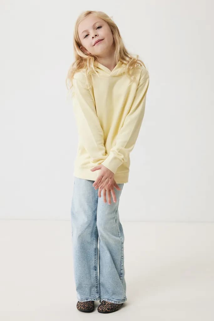 IQONIQ Yengo KidsHoodie mit Seitentaschen aus rec. Baumwolle - cream yellow