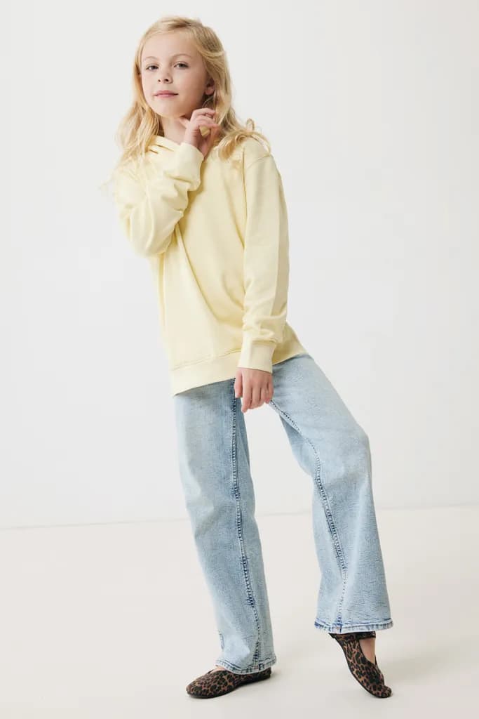 IQONIQ Yengo KidsHoodie mit Seitentaschen aus rec. Baumwolle - cream yellow