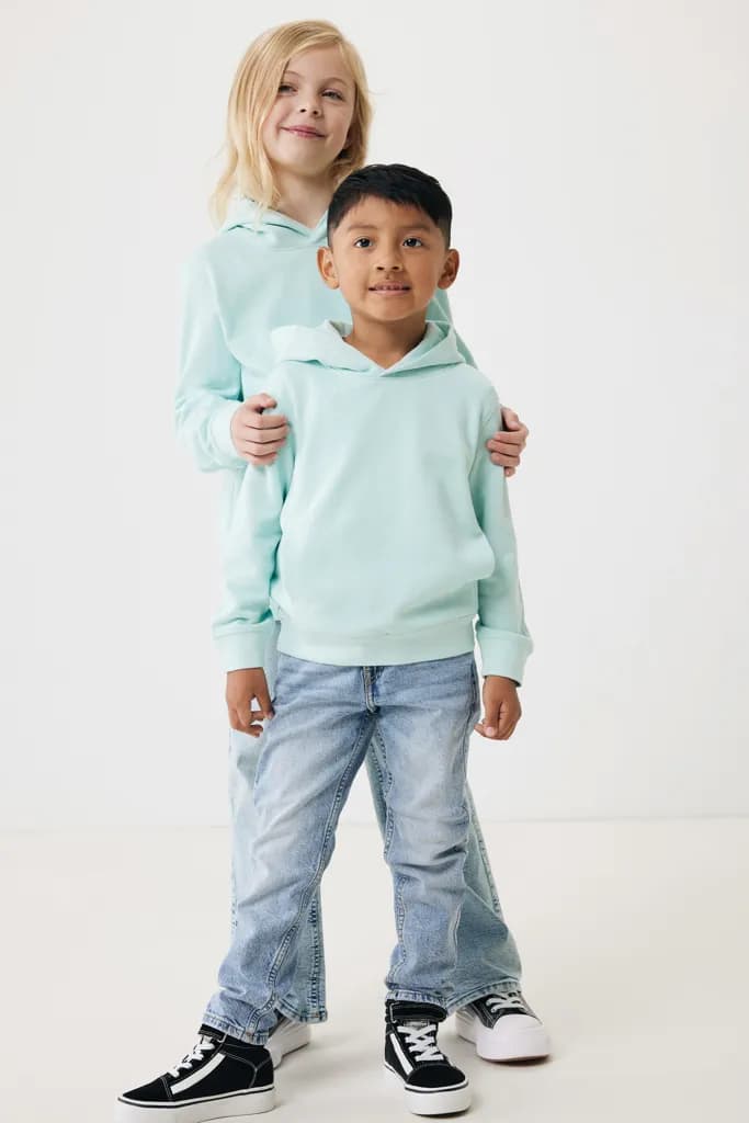 IQONIQ Yengo KidsHoodie mit Seitentaschen aus rec. Baumwolle - crushed mint