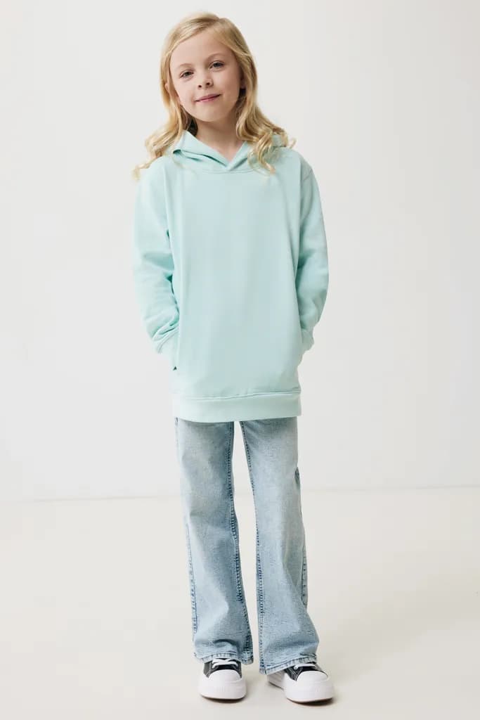 IQONIQ Yengo KidsHoodie mit Seitentaschen aus rec. Baumwolle - crushed mint