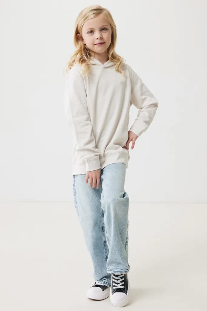 IQONIQ Yengo KidsHoodie mit Seitentaschen aus rec. Baumwolle - ivory white