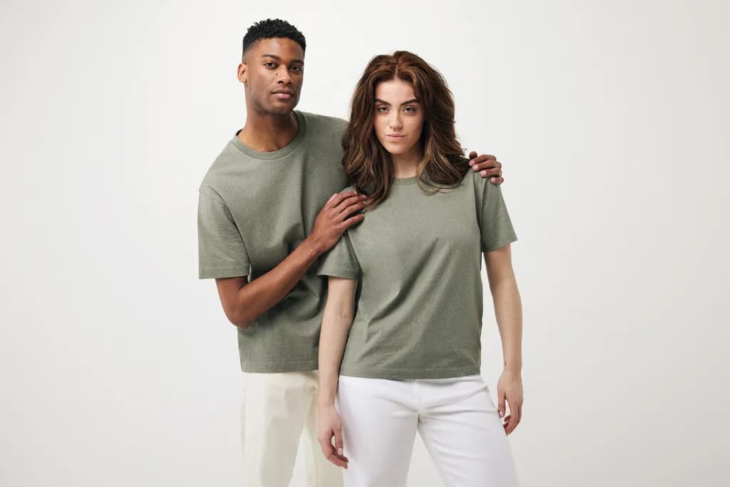 IQONIQ Teide T-Shirt aus recycelter Baumwolle - heather green
